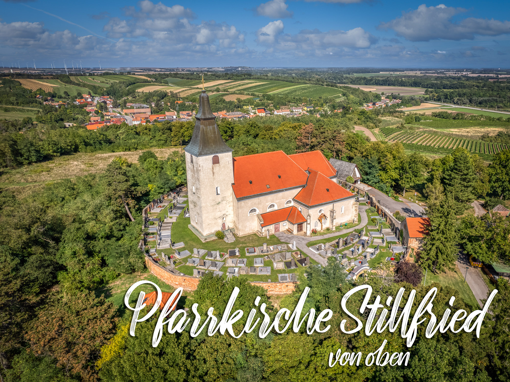 Luftaufnahme Pfarrkirche Stillfried